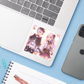Sticker Twin Bonds : L'amour du frère (Ordinateur portable avec iPhone)