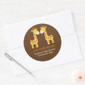 Sticker Twin Giraffes Twins Round Faveur (Enveloppe)