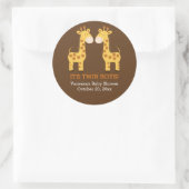Sticker Twin Giraffes Twins Round Faveur (Sac)