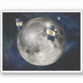 Sticker Twin Grail Spacecraft Orbitant La Lune. (Devant)