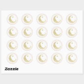Sticker Twinkle Little Star Gold Moon rose (Feuille)