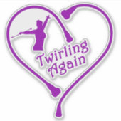 Sticker Twirling nouveau coeur pourpre 6X6 Décal (Devant)