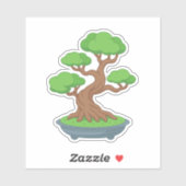 Sticker Twisted Japanese Bonsai Tree (Feuille)