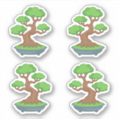 Sticker Twisted Japanese Bonsai Tree Set of 4 (Devant)