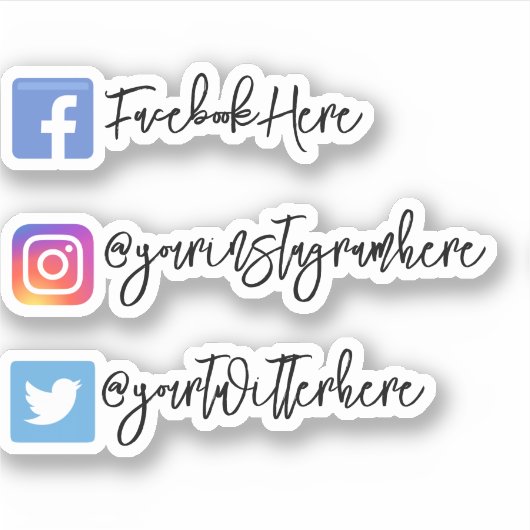 Sticker Twitter Facebook Instagram Script (Devant)