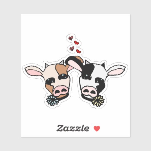 Sticker Two Moo Cows (Feuille)
