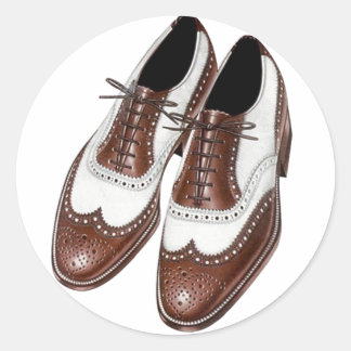 Sticker Two-tone Oxford Wingtip Shoes Pair