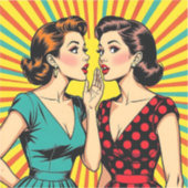 Sticker Two Woman Gossiping Telling Secrets Pop Art (Recto)