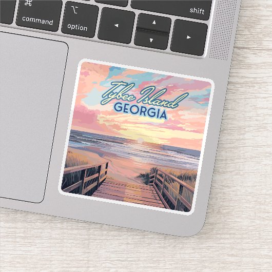 Sticker Tybee Island Georgia Sunrise Beach Savannah (Détail)