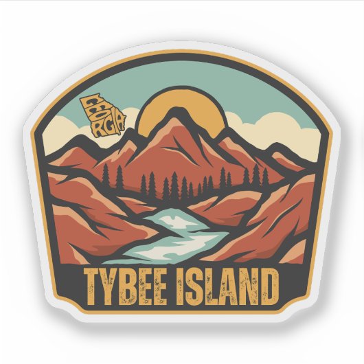Sticker Tybee Island, Géorgie (Devant)