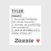 Sticker Tyler name, Editable name, Custom name (Feuille)
