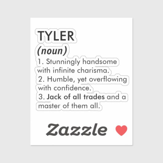 Sticker Tyler name, Editable name, Custom name (Feuille)