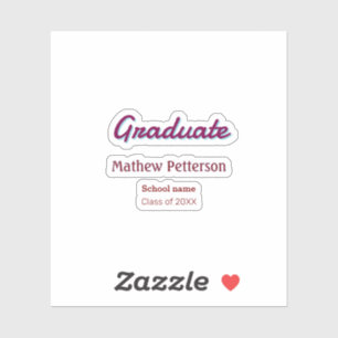 Sticker Type gras simple mauve classe moderne pi de fin d'