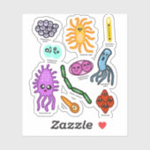 Sticker Types De Bactéries (Feuille)