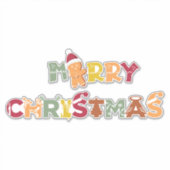 Sticker Typographe de Merry Christmas (Devant)