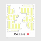 Sticker Typographie allemande de Berlin (Feuille)