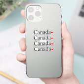Sticker Typographie canadienne avec feuille d'érable rouge (Téléphone)