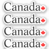 Sticker Typographie canadienne avec feuille d'érable rouge (Recto)