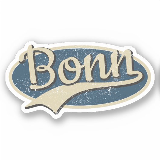 Sticker Typographie de Bonn Allemagne (Devant)