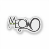 Sticker Typographie de chat Miaou (Devant)