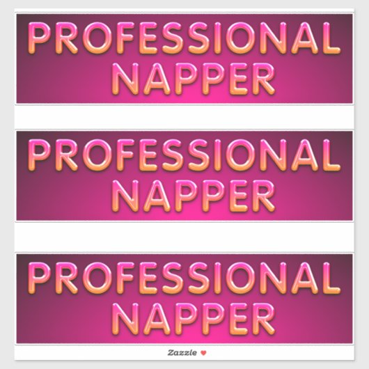 Sticker Typographie de dormeur professionnel (Feuille)