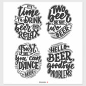Sticker Typographie de la bière (Feuille)