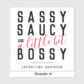Sticker Typographie de l'attitude de l'animal Sassy person (Feuille)