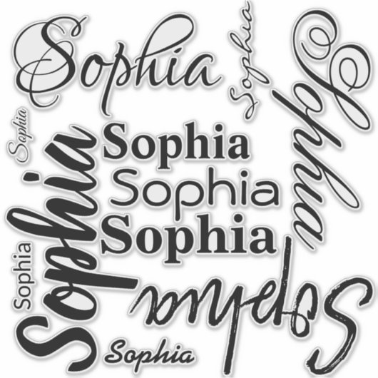 Sticker Typographie de nom (Devant)