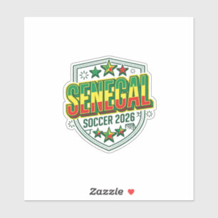 Sticker Typographie de pays audacieux Football Sénégal 202