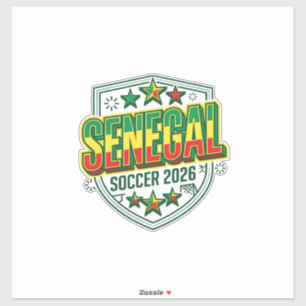 Sticker Typographie de pays audacieux Football Sénégal 202