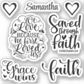 Sticker Typographie de script Foi chrétienne Écriture Bibl (Devant)