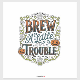 Sticker Typographie de sorcière d'Halloween Brasse Un Peu