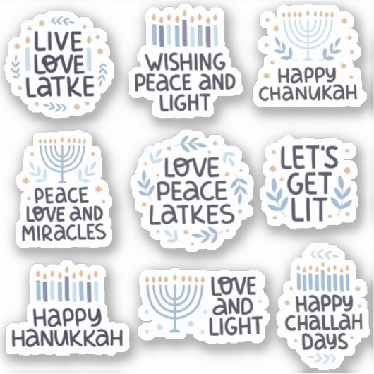 Sticker Typographie drôle de Hanukkah moderne (Devant)