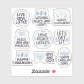 Sticker Typographie drôle de Hanukkah moderne (Feuille)