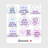 Sticker Typographie drôle de Hanukkah moderne (Feuille)