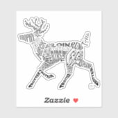 Sticker Typographie du callographie du cerf de Venison (Feuille)