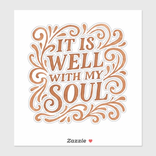 Sticker Typographie Il est bien avec mon âme (Feuille)