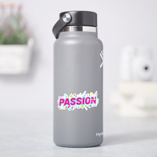 Sticker Typographie Passion Vibrante - Art Pop Rétro 90