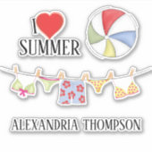 Sticker Typographie personnalisée en été (Devant)