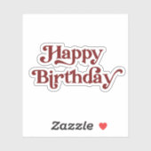 Sticker Typographie Rétro Élégante Joyeux Anniversaire (Feuille)