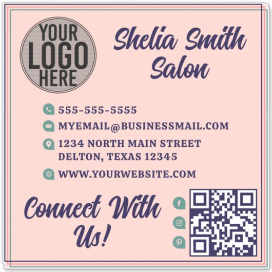 Sticker Typographie Rétro Palette de Couleurs Froide Entre (Devant)