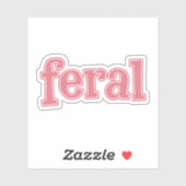 Sticker Typographie rose Feral Cute Vinyl (Feuille)