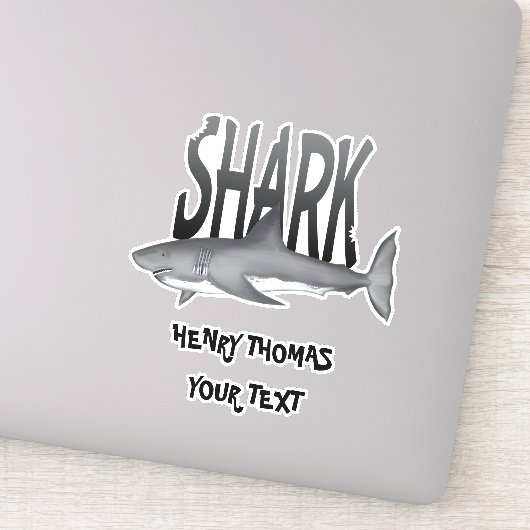 Sticker Typographie Whimsical Simple Modern Shark Bite (Détail)