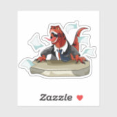 Sticker Tyrannosaurus Rex Boss Assis À Un Bureau. (Feuille)