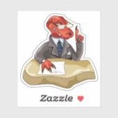 Sticker Tyrannosaurus Rex Boss Assis À Un Bureau. 2 (Feuille)