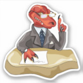 Sticker Tyrannosaurus Rex Boss Assis À Un Bureau. 2 (Devant)