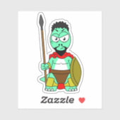 Sticker Tyrannosaurus Rex Habillé Comme Leonidas. (Feuille)