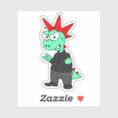 Sticker Tyrannosaurus Rex Habillé Comme Un Punk. (Feuille)