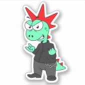 Sticker Tyrannosaurus Rex Habillé Comme Un Punk. (Devant)