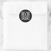 Sticker U rond initial en argent (Sac)